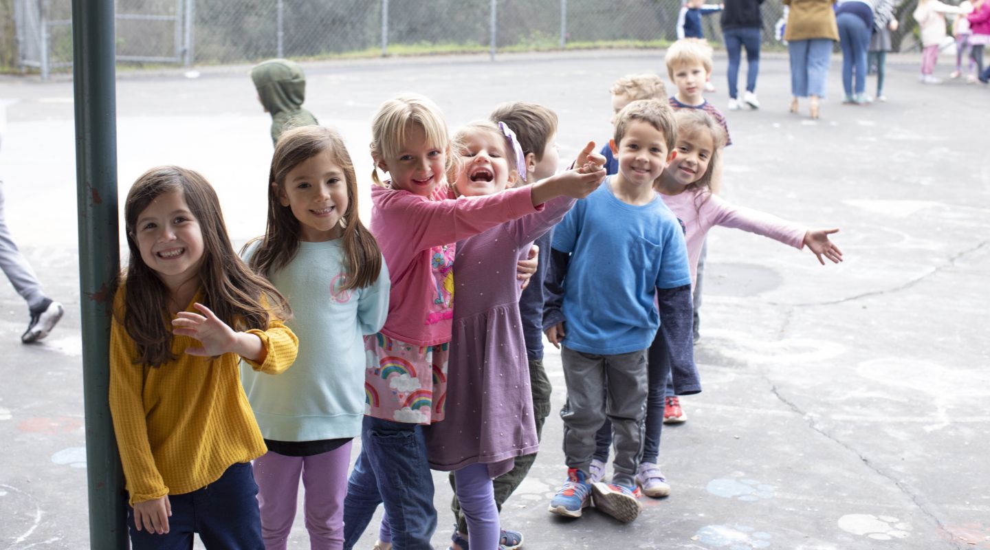 Penngrove Elementary students lined up and smiling